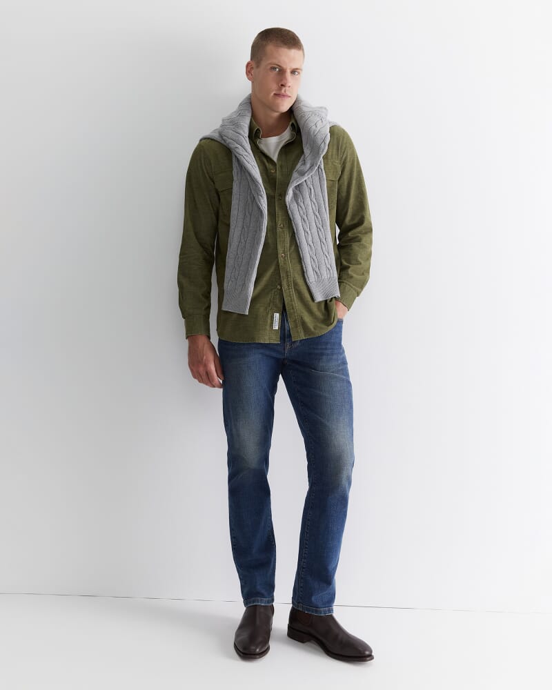 Cullen Cord Shirt in MOSS