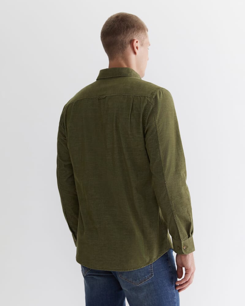 Cullen Cord Shirt in MOSS