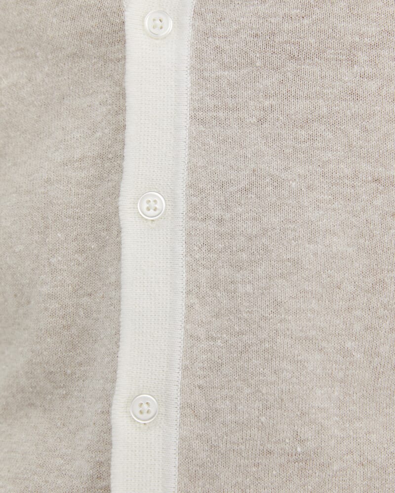 Ellis Knitted Short Sleeve Shirt in NATURAL MELANGE