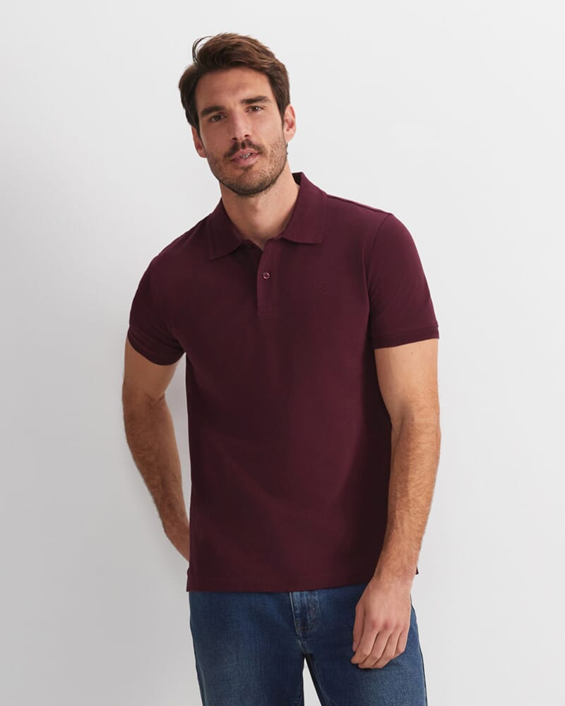 SC Pique Polo in BURGUNDY