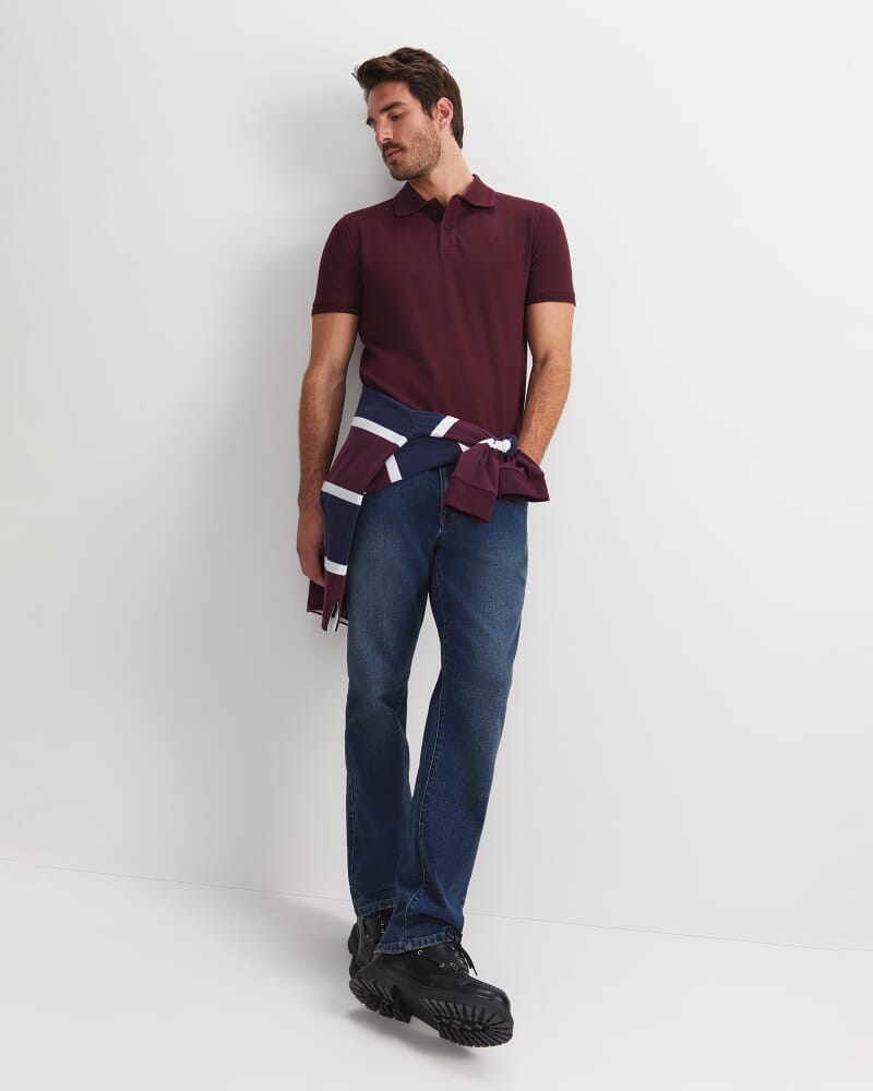 SC Pique Polo in BURGUNDY