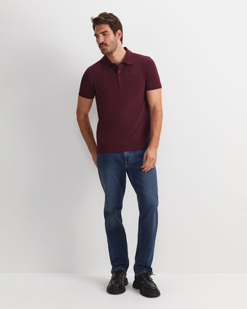 SC Pique Polo in BURGUNDY