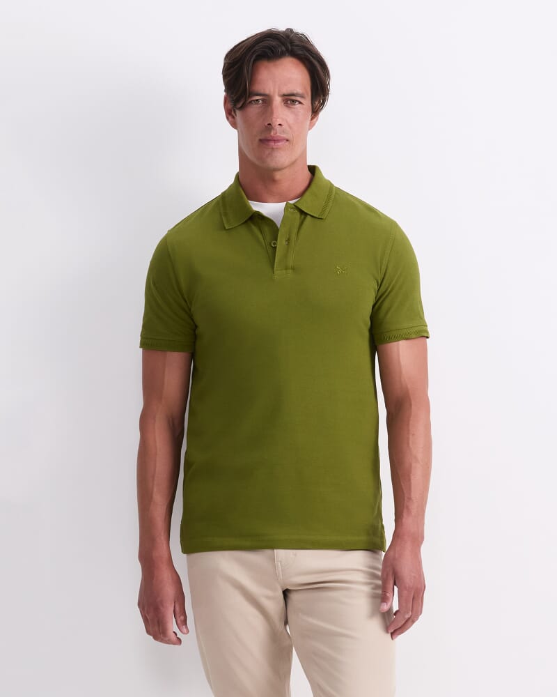 SC Pique Polo in MOSS