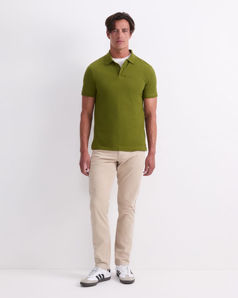 SC Pique Polo in MOSS