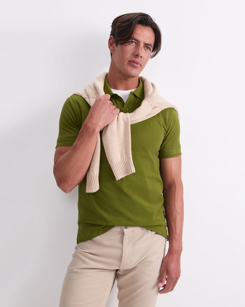 SC Pique Polo in MOSS