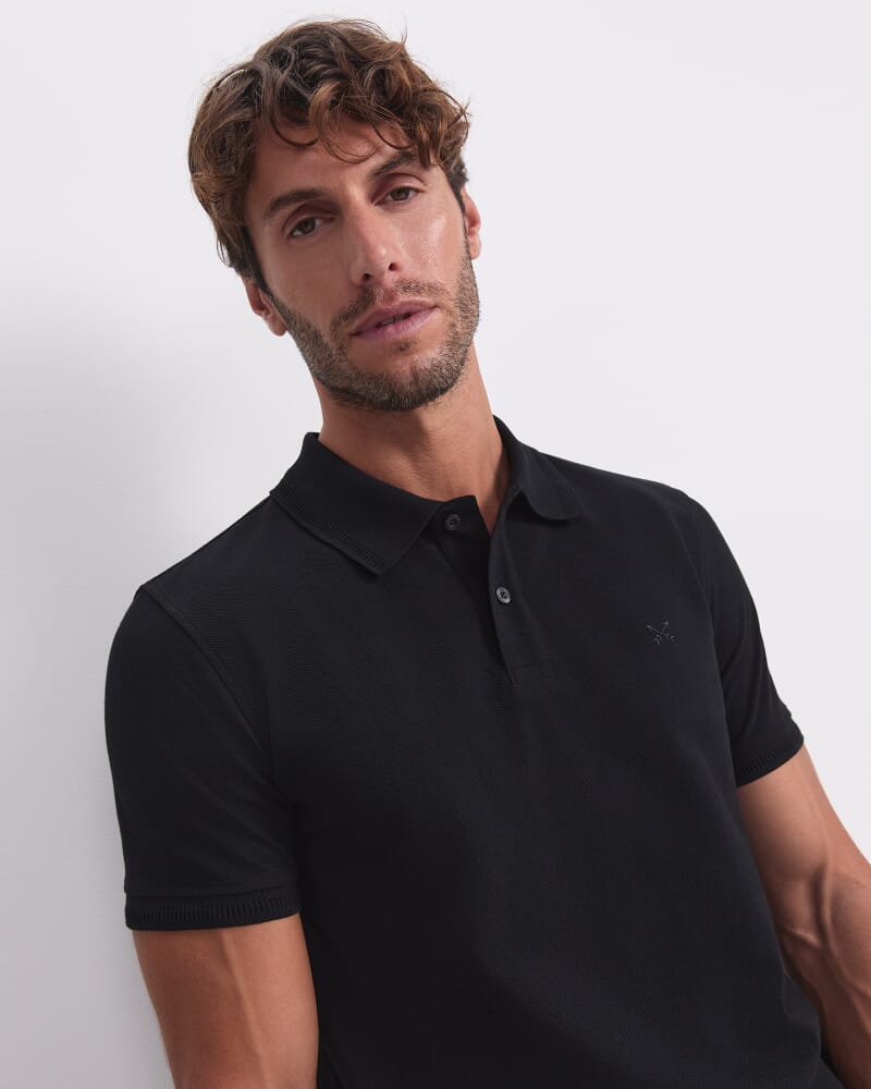 SC Pique Polo in BLACK