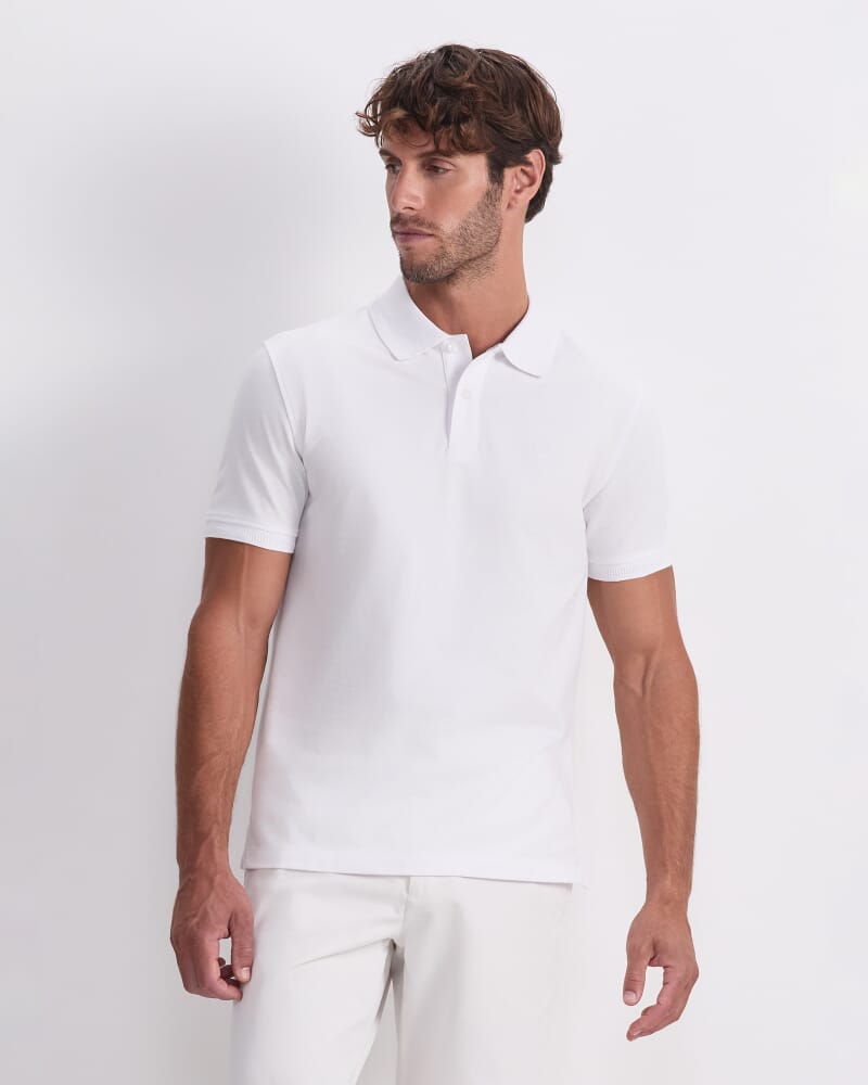 SC Pique Polo in WHITE