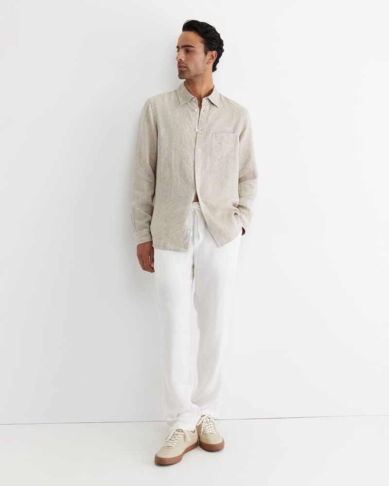 Caffery Linen Pant in WHITE
