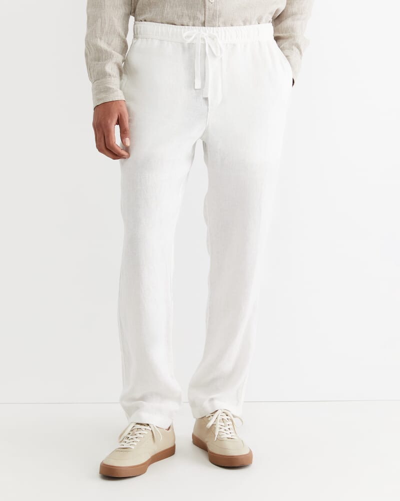 Caffery Linen Pant in WHITE