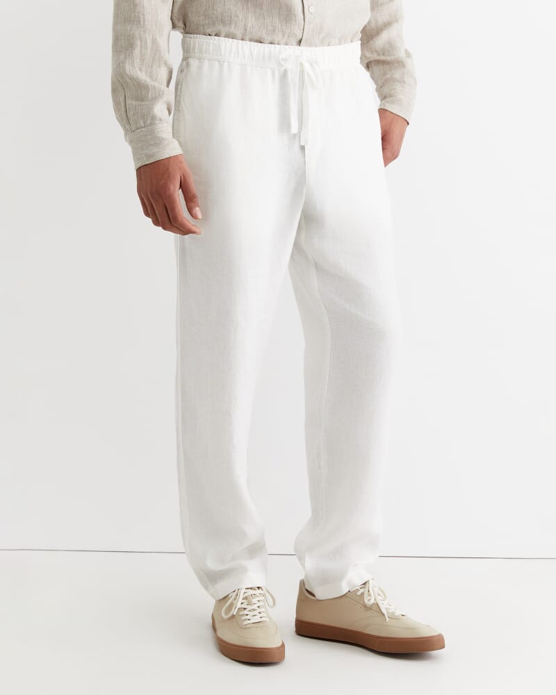 Caffery Linen Pant in WHITE