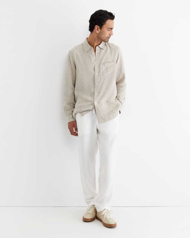 Caffery Linen Pant in WHITE