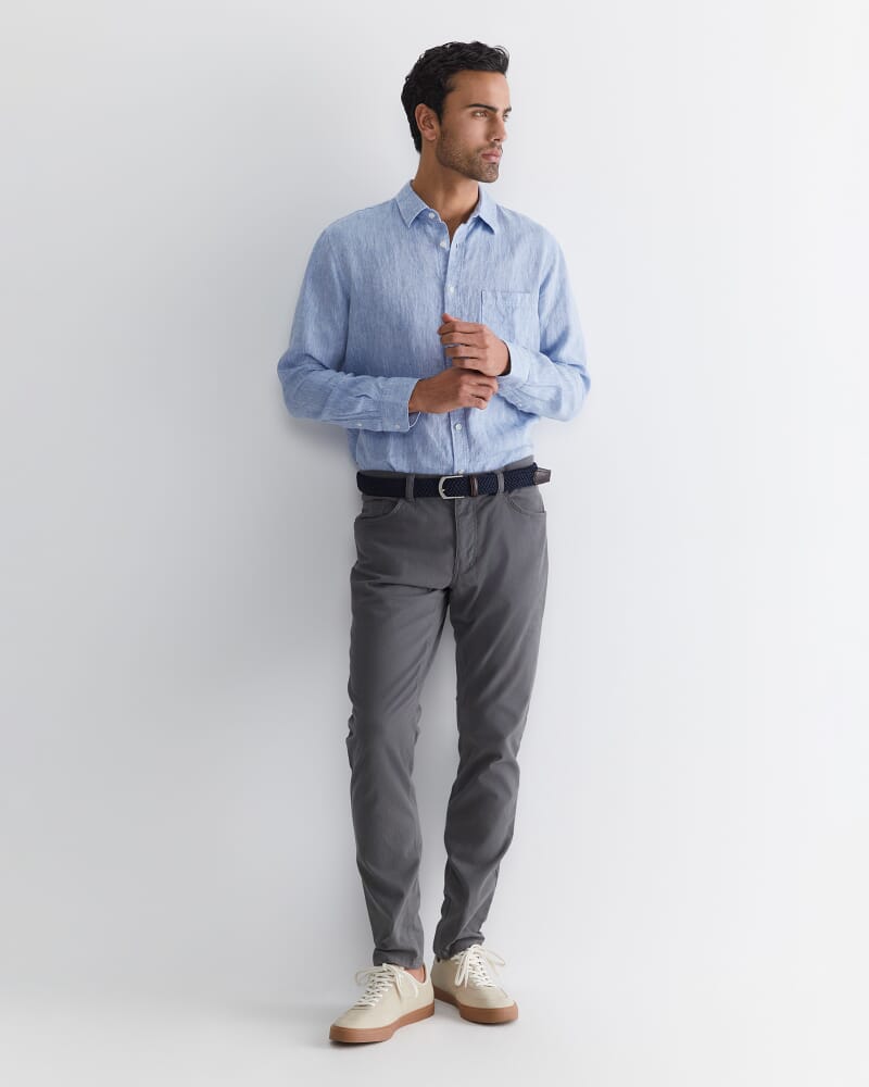 Long Sleeve Linen Shirt in CHAMBRAY