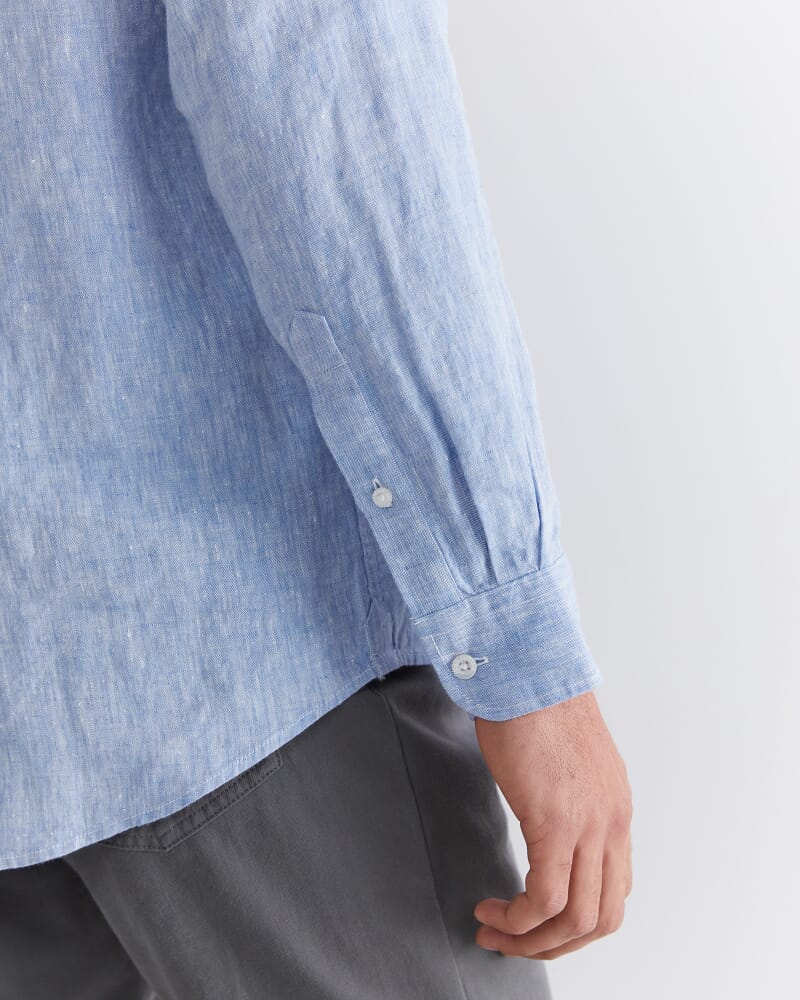 Long Sleeve Linen Shirt in CHAMBRAY