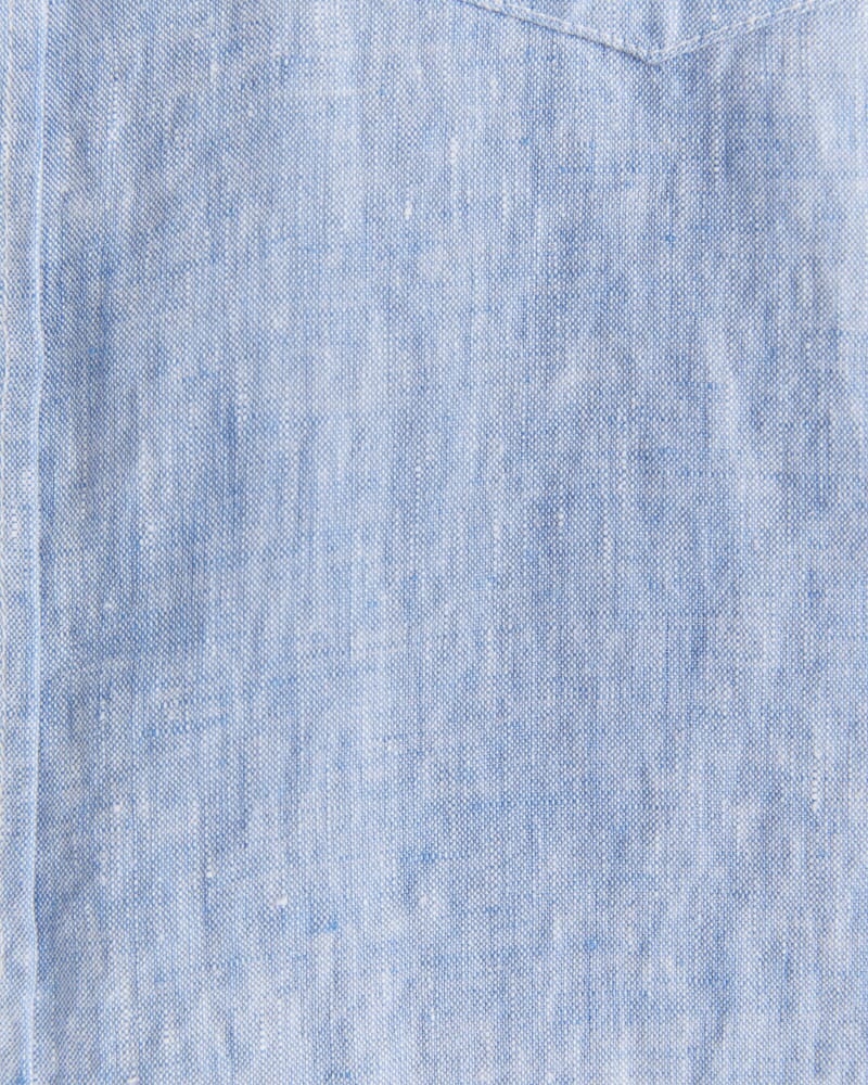 Short Sleeve Linen Shirt in CHAMBRAY