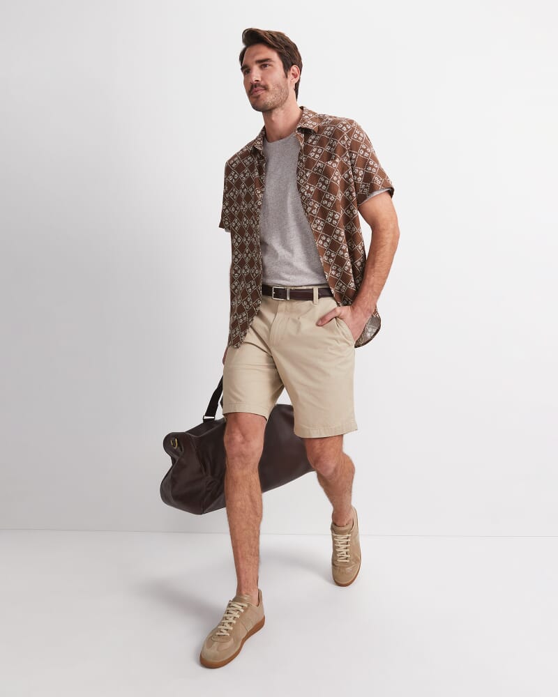 Howes Short Sleeve Print Shirt in BROWN