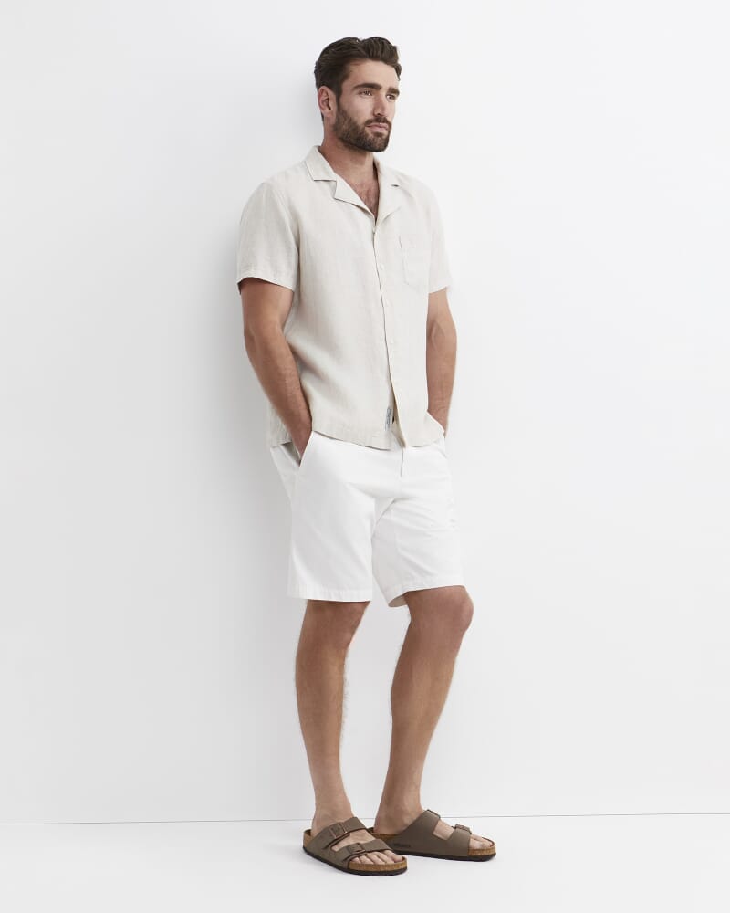 Short Sleeve Stanton Linen Shirt in NATURAL