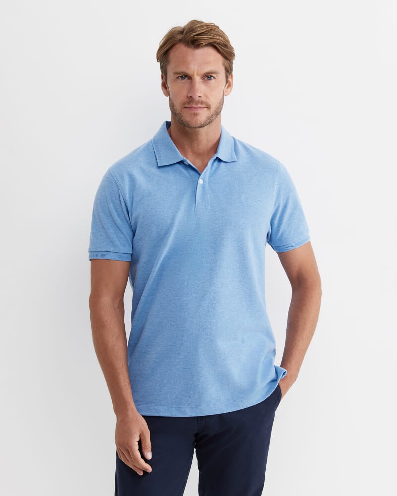 SC Melange Pique Polo in BLUE MELANGE