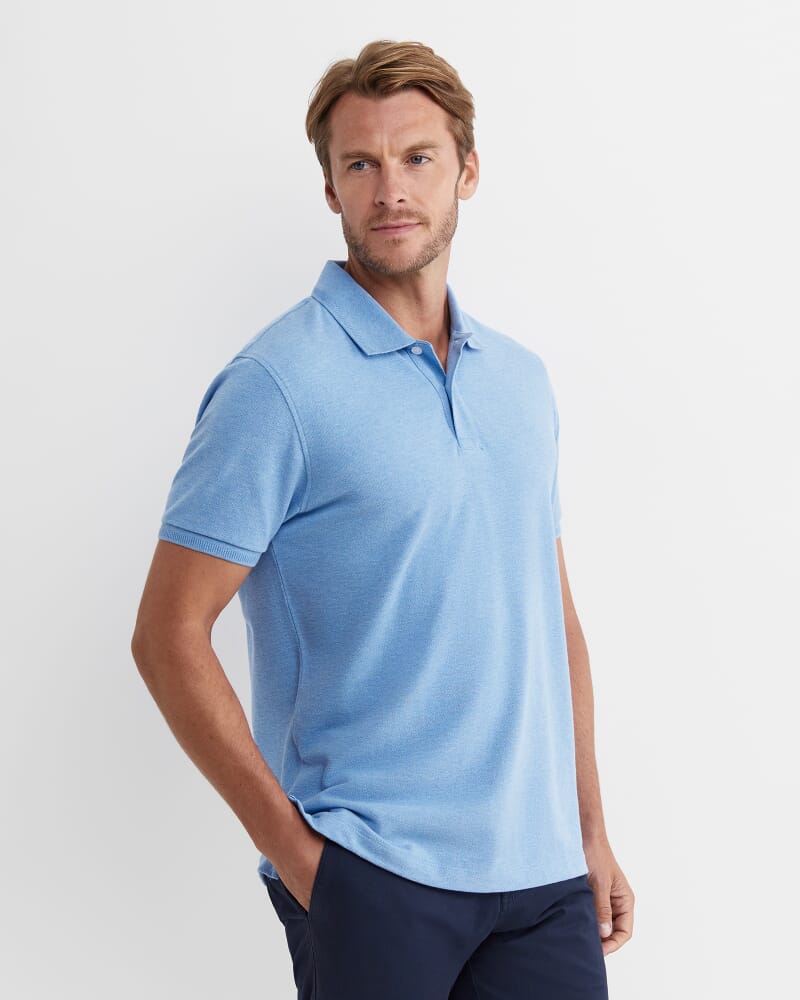 SC Melange Pique Polo in BLUE MELANGE
