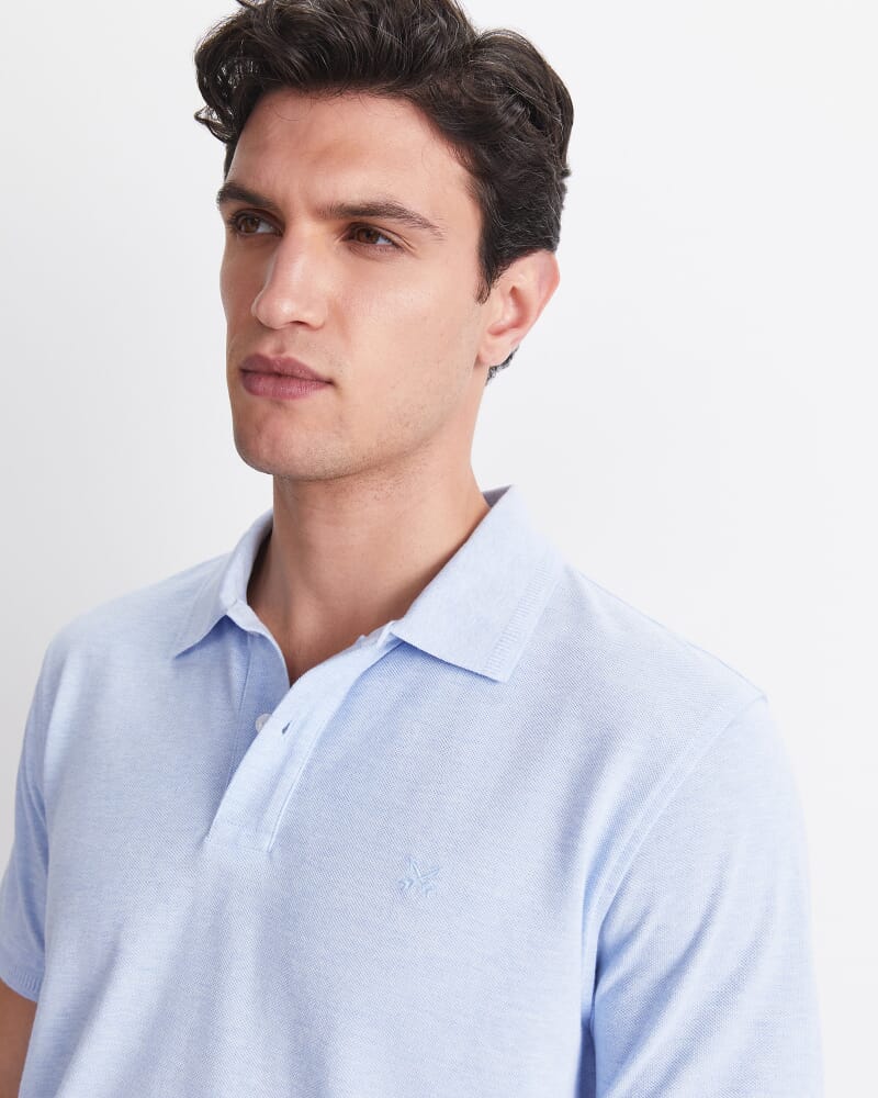 SC Melange Pique Polo in SKY BLUE MELANGE