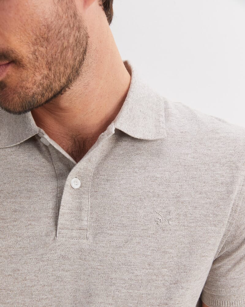 SC Melange Pique Polo in WHEAT