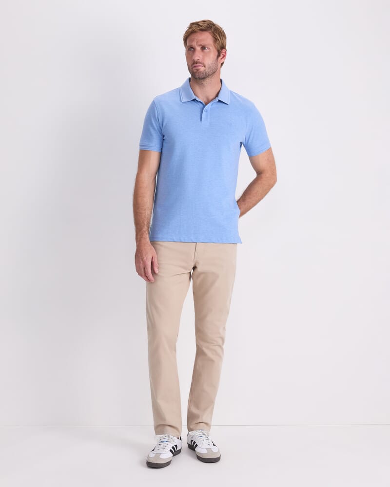 SC Melange Pique Polo in BLUE