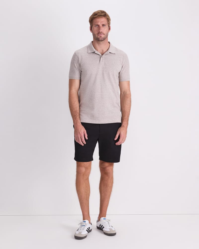 SC Melange Pique Polo in CAPPUCCINO