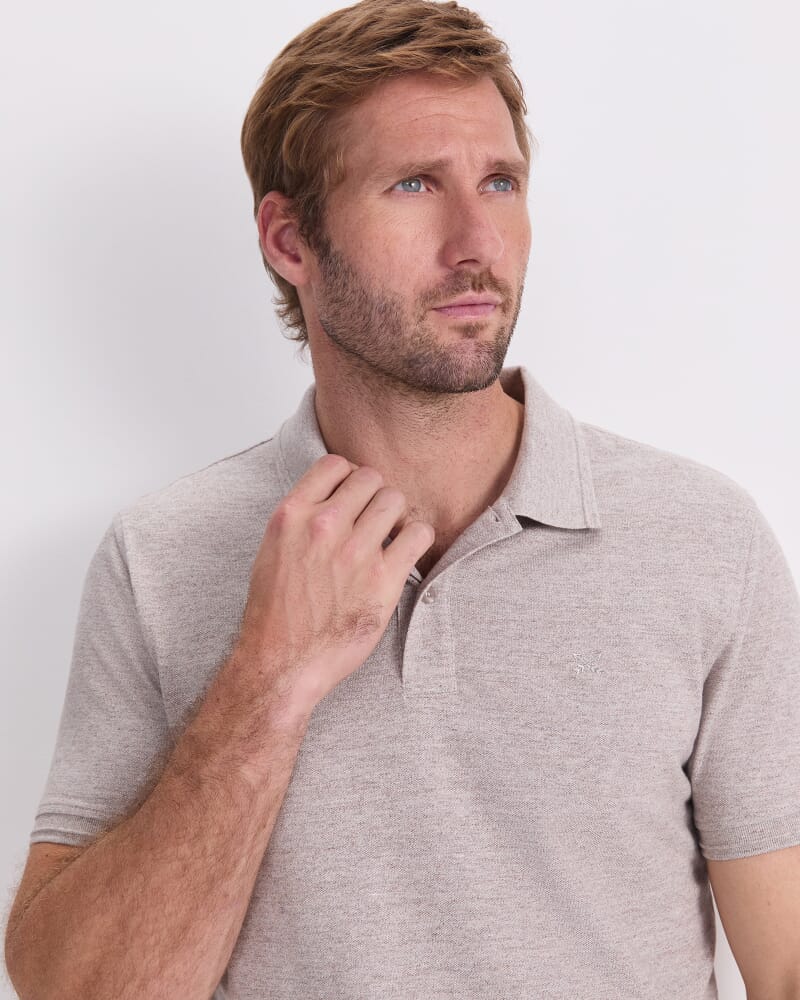 SC Melange Pique Polo in CAPPUCCINO