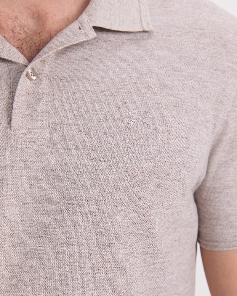 SC Melange Pique Polo in CAPPUCCINO