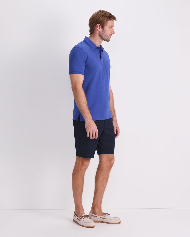 SC Melange Pique Polo in INDIGO