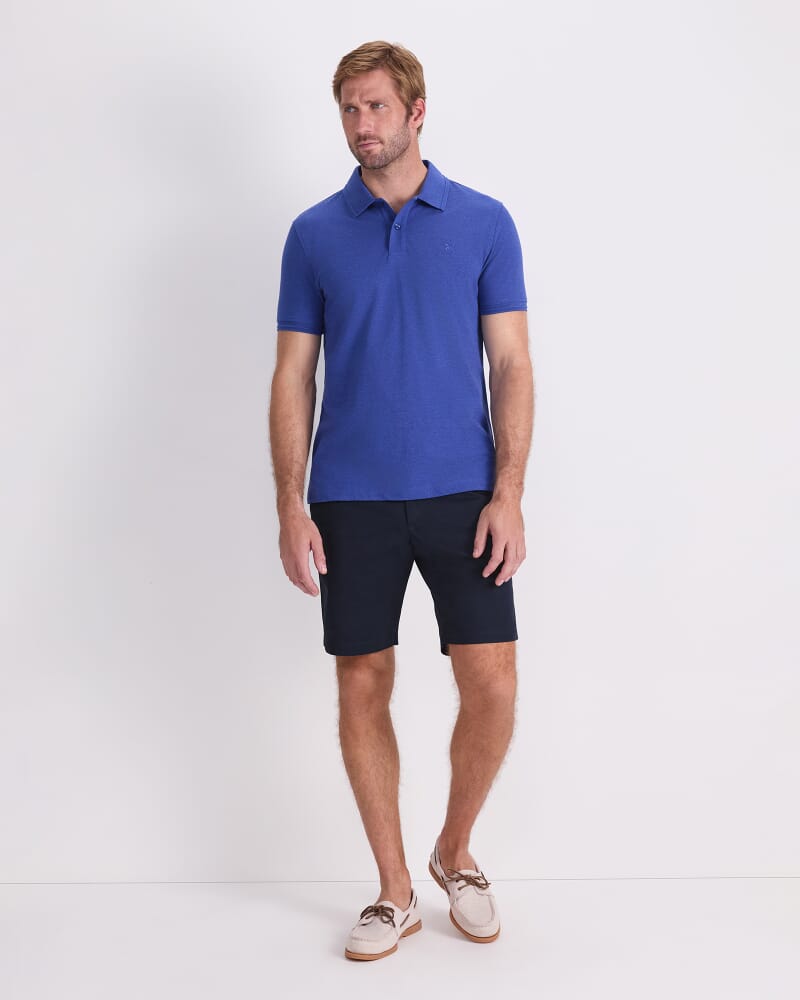 SC Melange Pique Polo in INDIGO