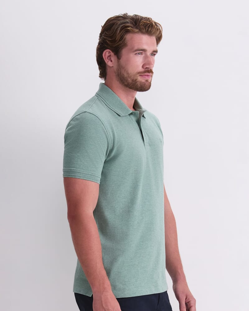 SC Melange Pique Polo in MALACHITE
