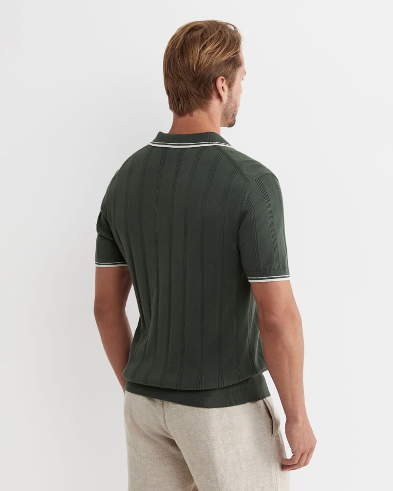 Braddon Knit Polo in FOREST