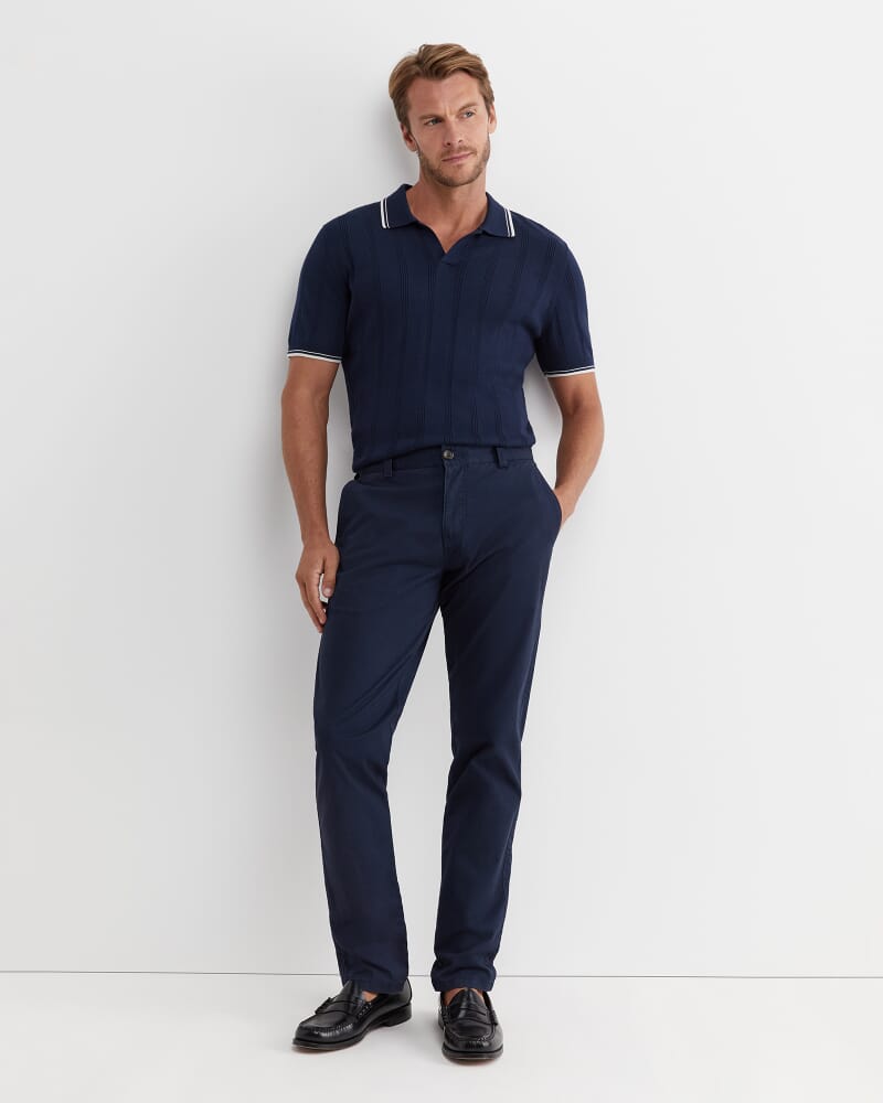 Braddon Knit Polo in NAVY