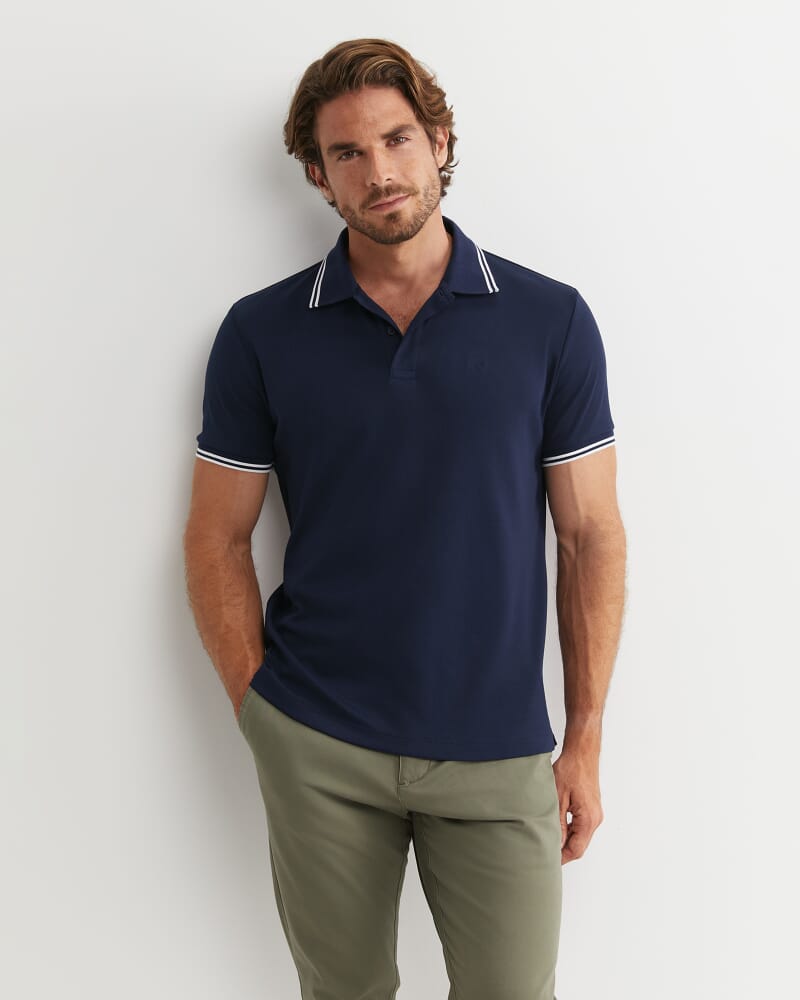 Manning Short Sleeve Polo in NAVY