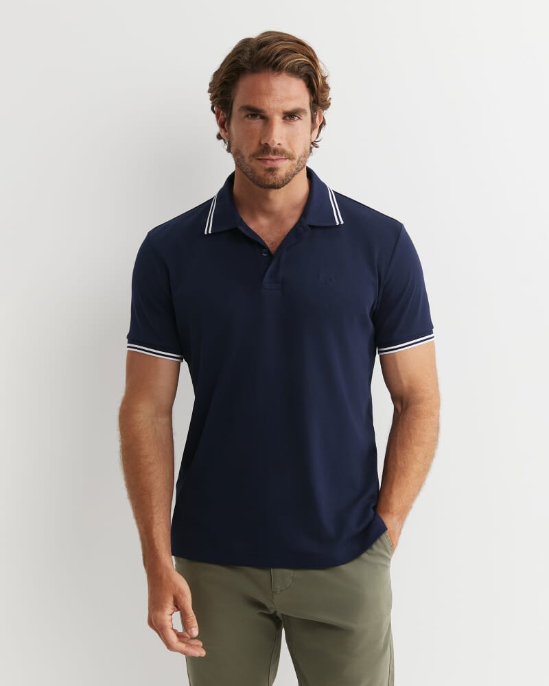 Manning Short Sleeve Polo in NAVY