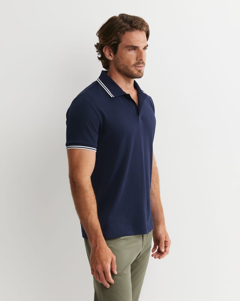 Manning Short Sleeve Polo in NAVY