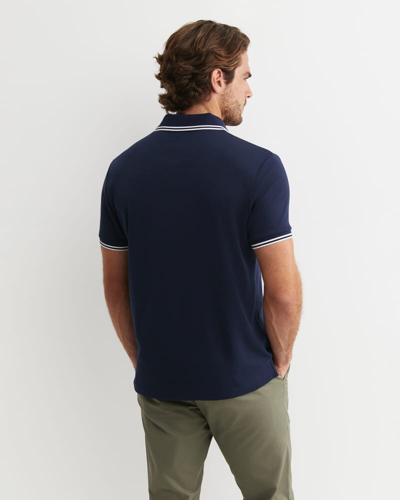 Manning Short Sleeve Polo in NAVY