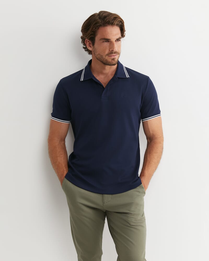 Manning Short Sleeve Polo in NAVY
