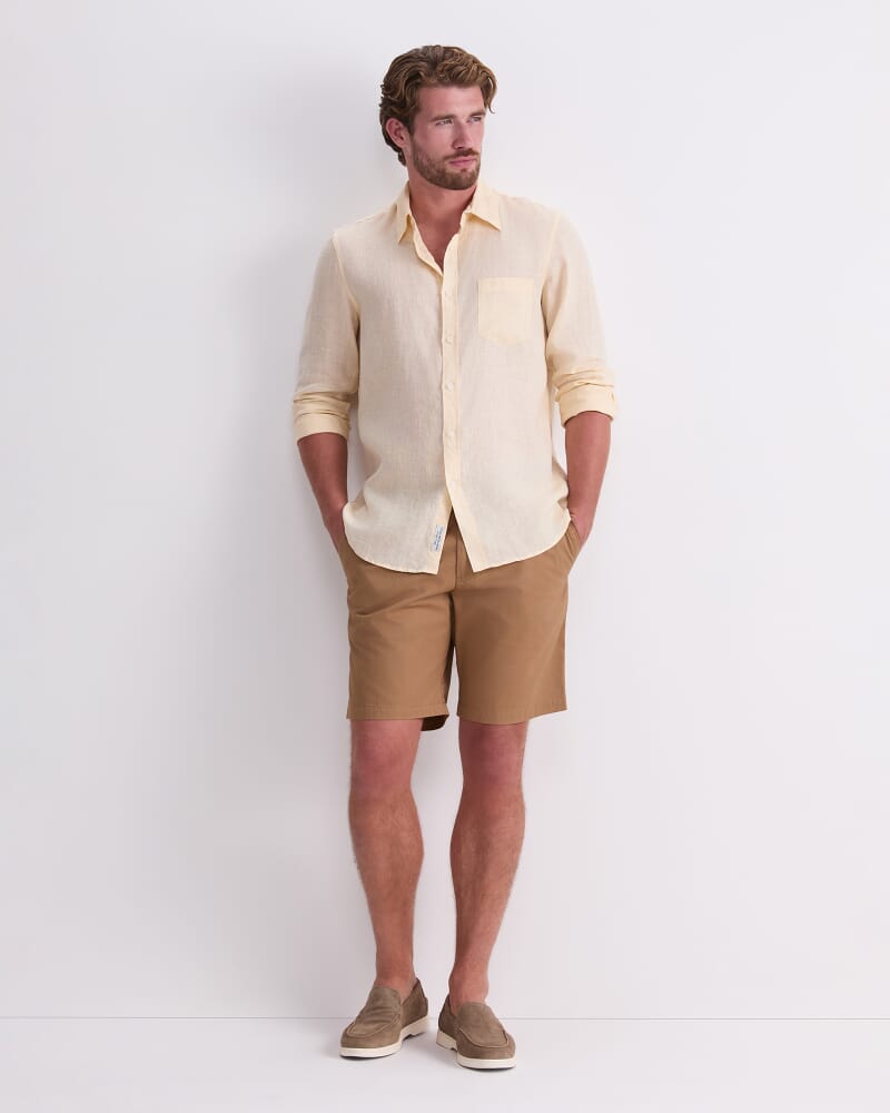 Long Sleeve Linen Shirt in BUTTER