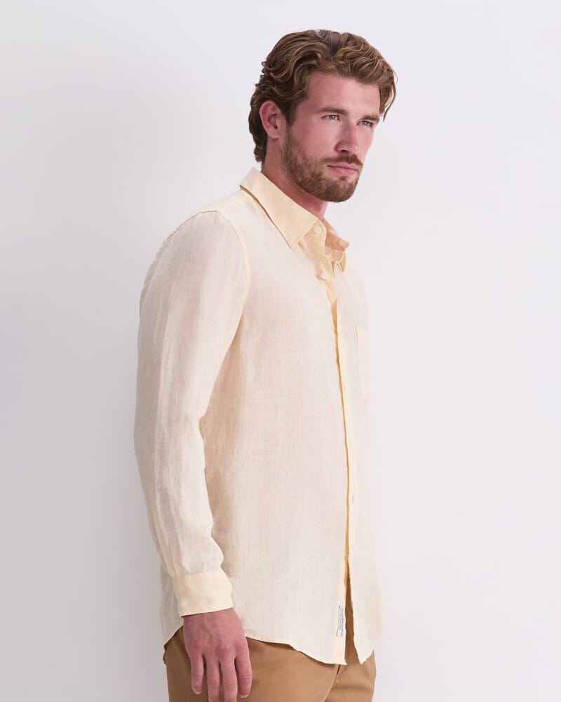 Long Sleeve Linen Shirt in BUTTER