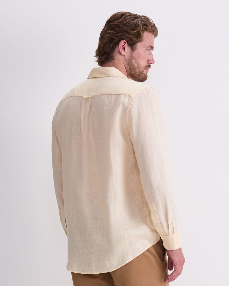 Long Sleeve Linen Shirt in BUTTER
