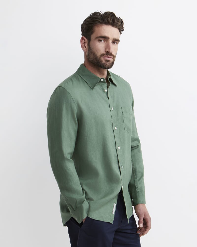 Long Sleeve Linen Shirt in ELM