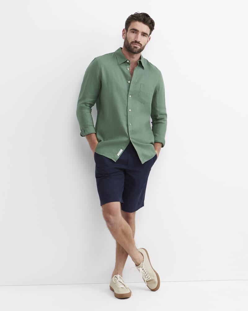 Long Sleeve Linen Shirt in ELM