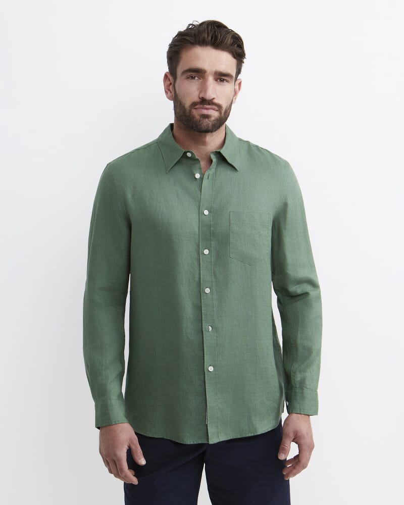 Long Sleeve Linen Shirt in ELM