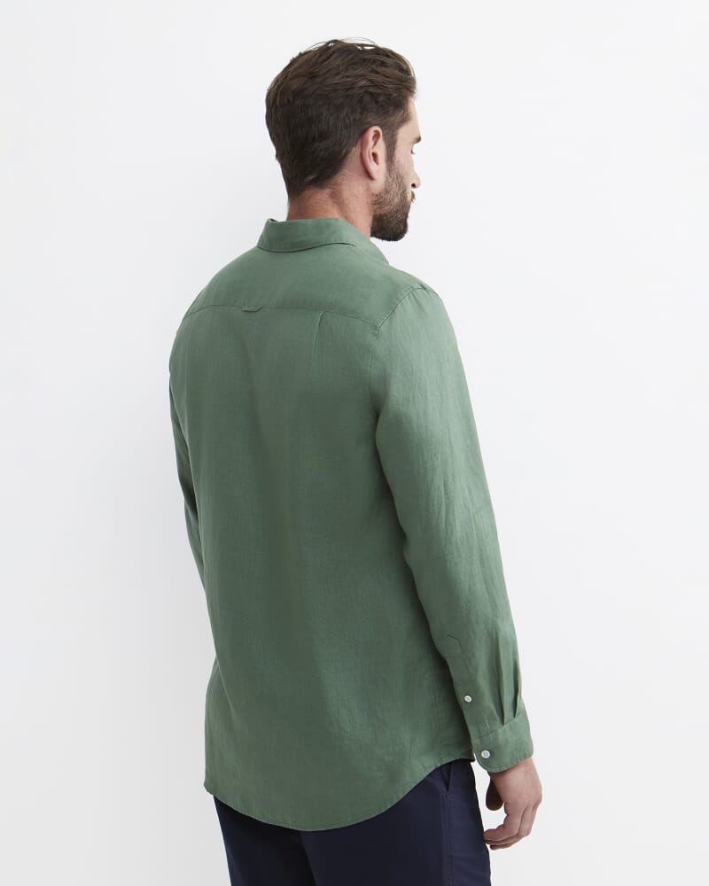Long Sleeve Linen Shirt in ELM