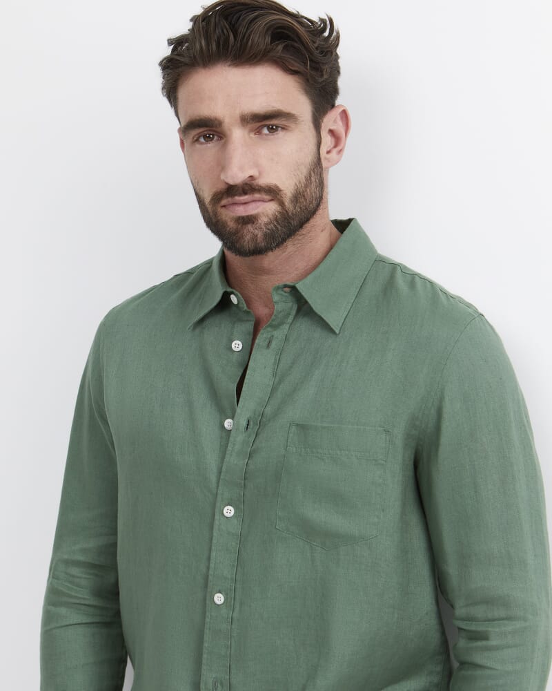 Long Sleeve Linen Shirt in ELM