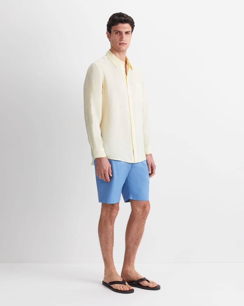 Long Sleeve Linen Shirt in LEMON