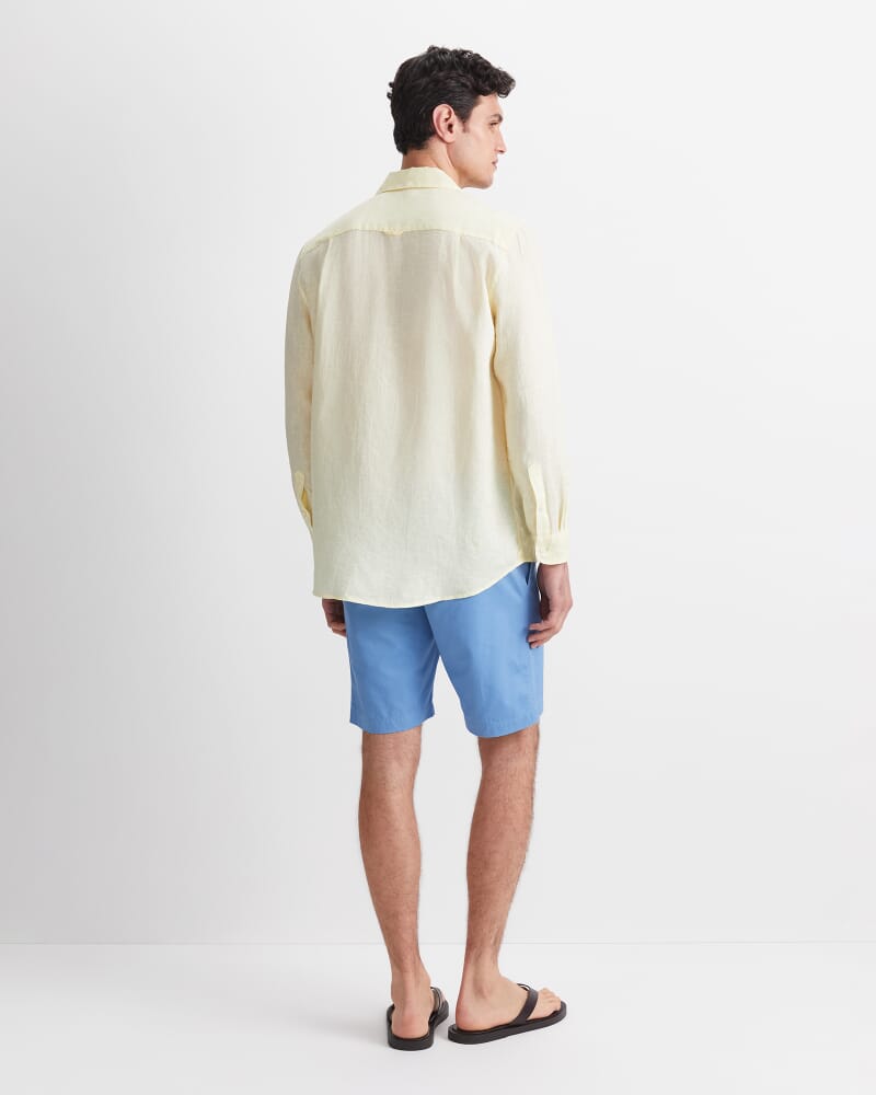 Long Sleeve Linen Shirt in LEMON
