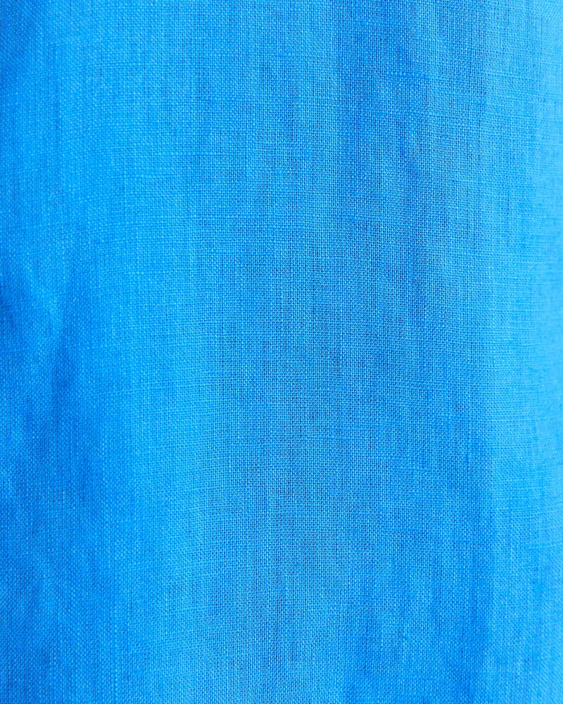 Short Sleeve Linen Shirt in COBALT