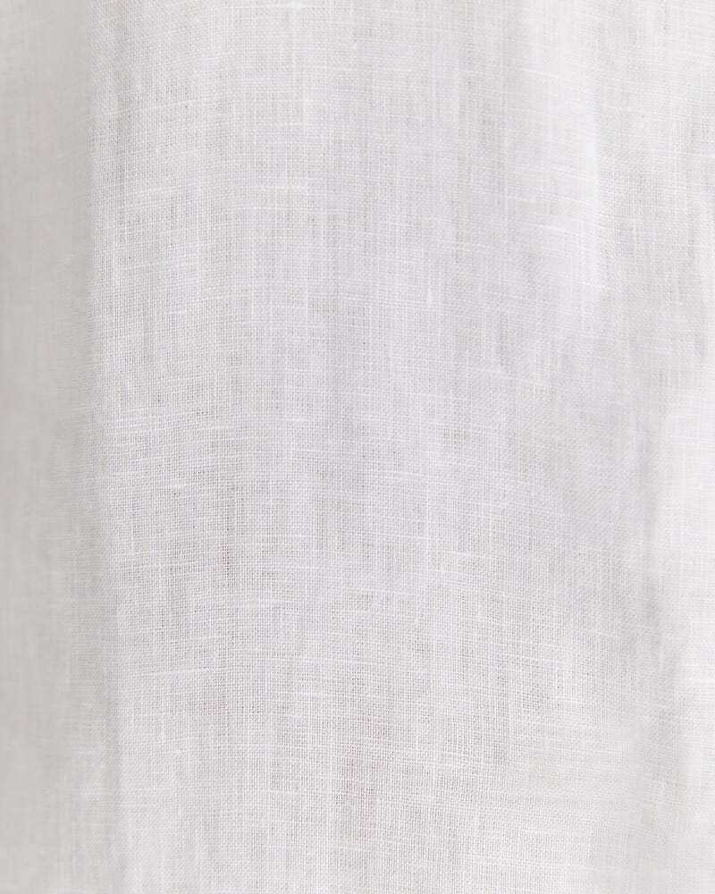 Short Sleeve Linen Shirt in WHITE